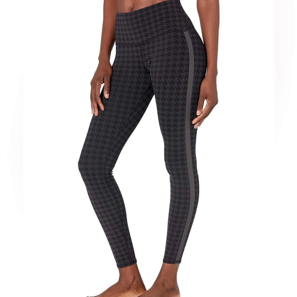 ALO Yoga Black Airtech High-Waist Houndstooth Leggings - Size: Small